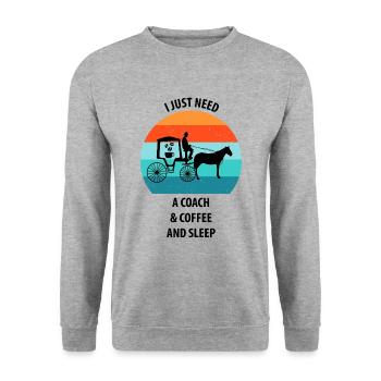 Coachman Carriage Horse-drawn carriage Coffee - Unisex Sweatshirt - salt & pepper - Front - Alina (178cm) & Michal (187cm)