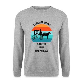 Coachman Carriage Horse-drawn Carriage Coffee - Unisex Sweatshirt - salt & pepper - Front - Alina (178cm) & Michal (187cm)