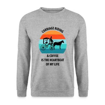 Cocher Calèche Calèche Café - Sweat-shirt Unisexe - gris chiné - Devant - Alina (178cm) & Michal (187cm)