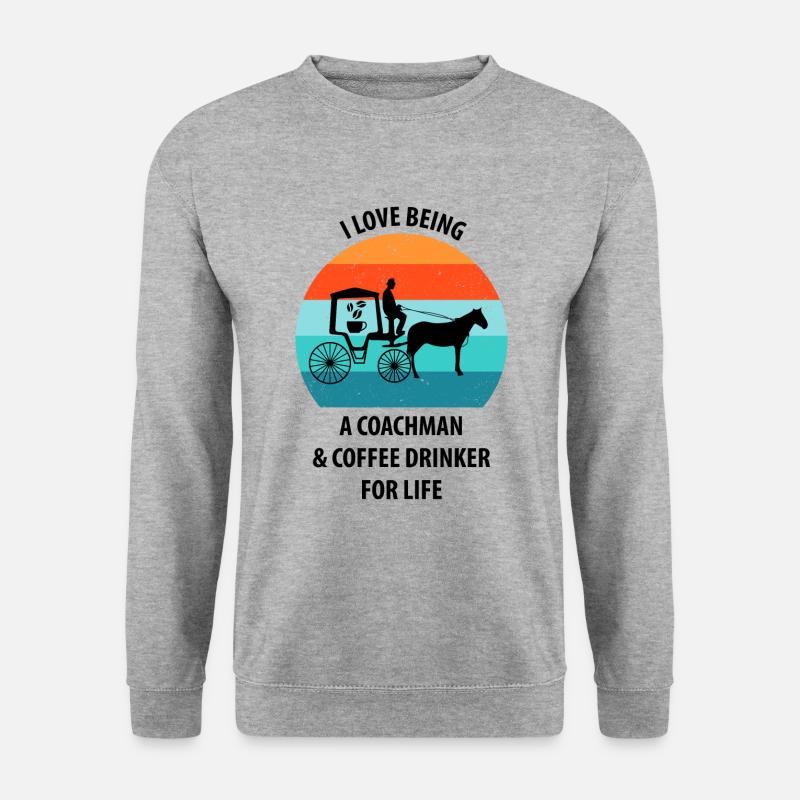 Cocher Calèche Calèche Café - Sweat-shirt Unisexe - gris chiné
