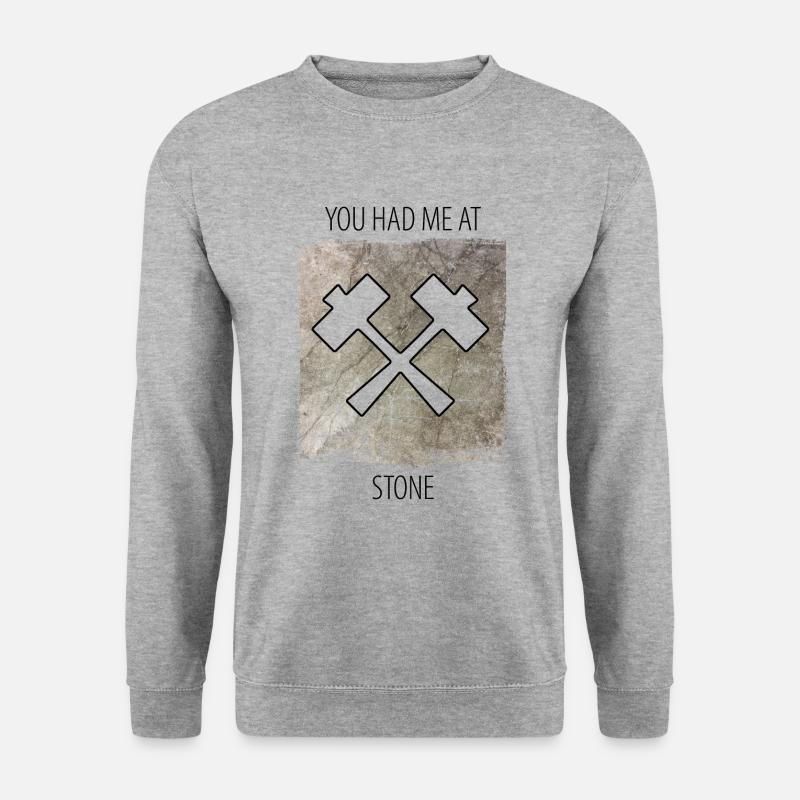 Steinmetz Steinbildhauer Spruch - Unisex Pullover - Weißgrau meliert