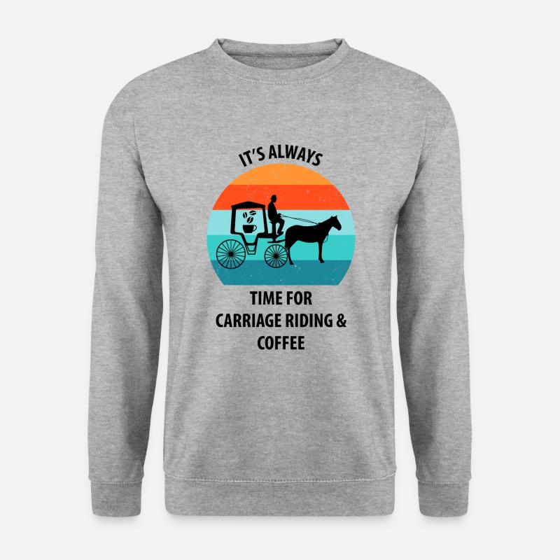 Kutscher Kutsche Pferdekutscher Kaffee - Unisex Pullover - Weißgrau meliert