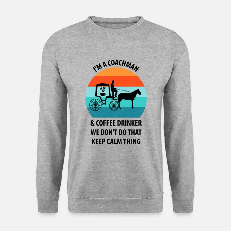 Kutscher Kutsche Pferdekutscher Kaffee - Unisex Pullover - Weißgrau meliert