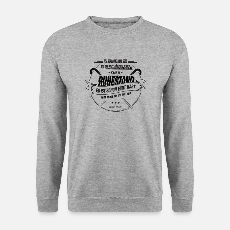 Ruhestand - Rente - Pension - Geld mit der Post - Unisex Pullover - Weißgrau meliert