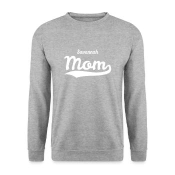 Savannah Mom - Unisex Pullover - Weißgrau meliert - Vorne - Alina (178cm) & Michal (187cm)