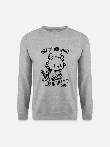 Wie willst du dieses RPG-SPIEL machen? - Unisex Pullover - Weißgrau meliert