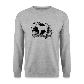 Pyrenäenberghund Hunde Hunderasse Wilsigns - Unisex Pullover - Weißgrau meliert - Vorne - Alina (178cm) & Michal (187cm)