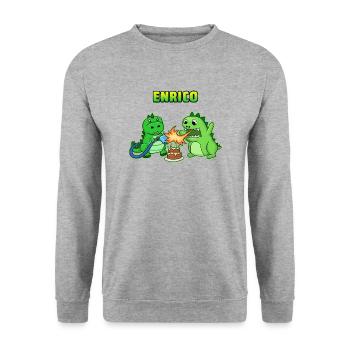 Enrico Geburtstag Geschenk - Unisex Pullover - Weißgrau meliert - Vorne - Alina (178cm) & Michal (187cm)