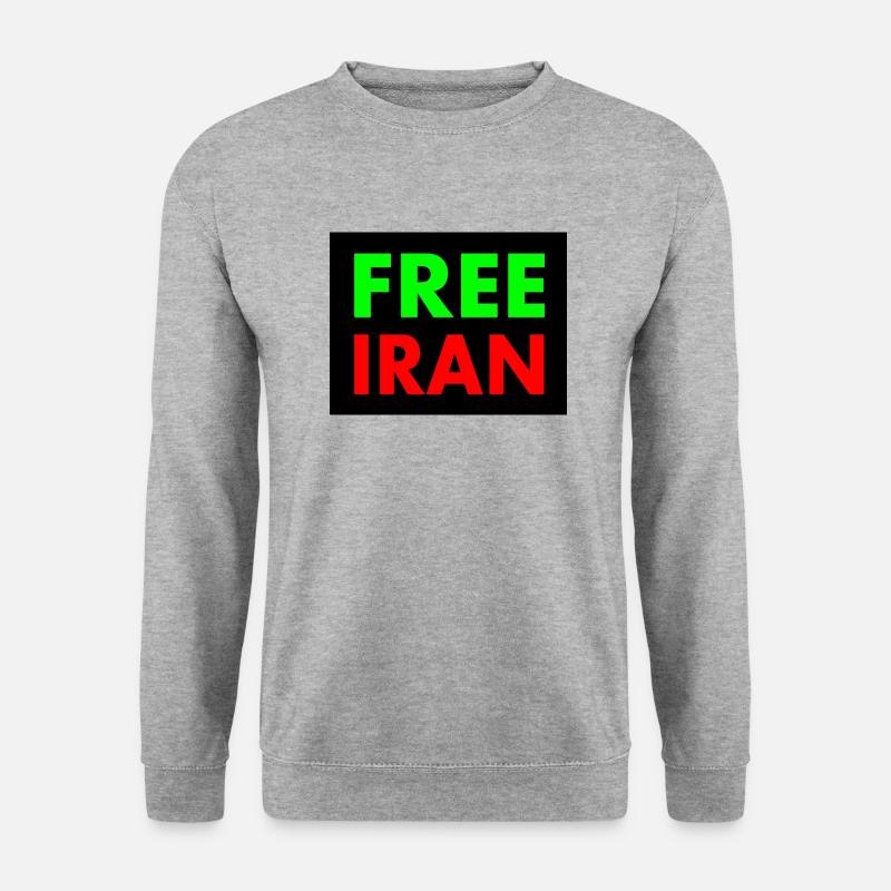 Free iran - Unisex Pullover - Weißgrau meliert