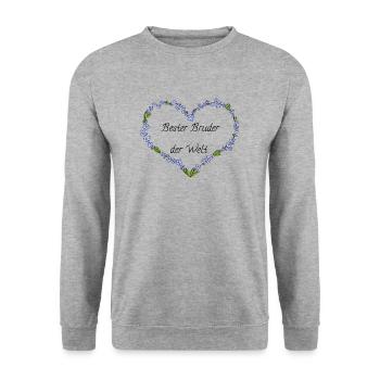 Bester Bruder der Welt - Unisex Pullover - Weißgrau meliert - Vorne - Alina (178cm) & Michal (187cm)