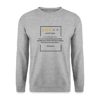 Lustige 3 Sterne Bewertung für Freunde - Unisex Pullover - Weißgrau meliert - Vorne - Alina (178cm) & Michal (187cm)