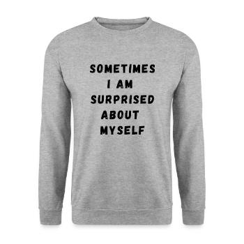 me surprendre noir sur blanc - Sweat-shirt Unisexe - gris chiné - Devant - Alina (178cm) & Michal (187cm)