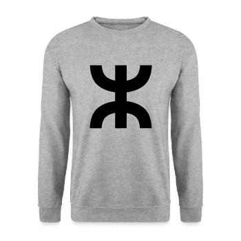 Aza Amazigh Kabyle Berber - Unisex Sweatshirt - salt & pepper - Front - Alina (178cm) & Michal (187cm)