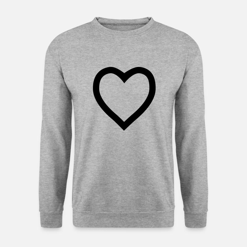 Heart outline - Unisex Pullover - Weißgrau meliert