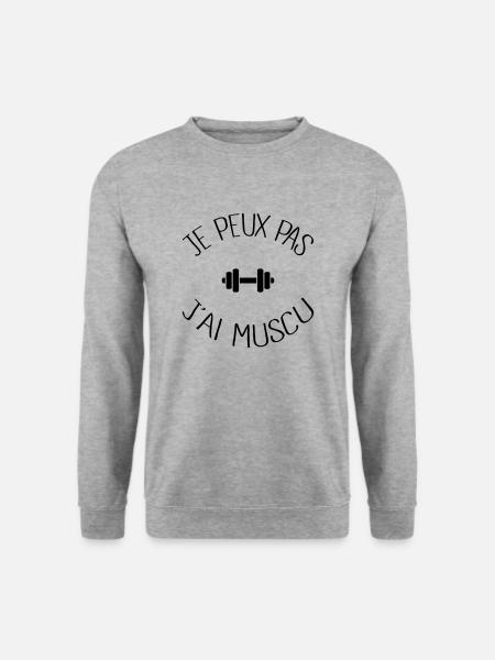 Je peux pas j'ai Muscu - Sweat-shirt Unisexe - gris chiné
