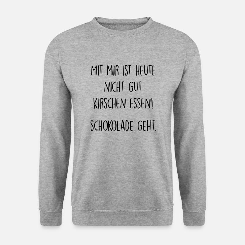 Nicht gut Kirschen essen - Unisex Pullover - Weißgrau meliert