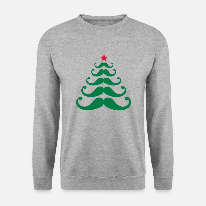 Weihnachtsbaum - Unisex Pullover - Weißgrau meliert