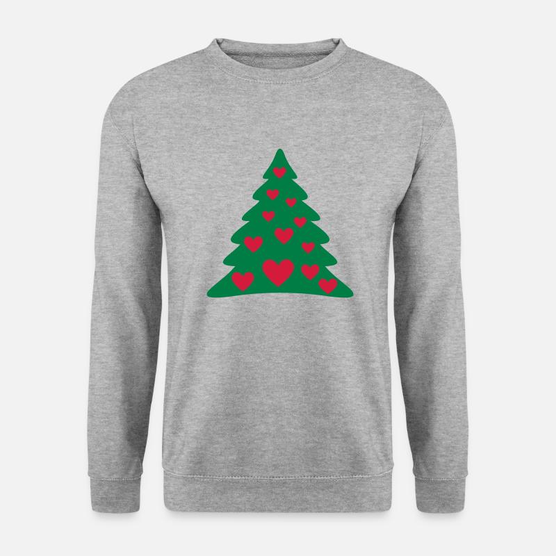 Christmas Weihnachtsbaum Christbaum Tannenbaum - Unisex Pullover - Weißgrau meliert