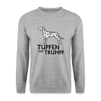 Dalmatien - Sweat-shirt Unisexe - gris chiné - Devant - Alina (178cm) & Michal (187cm)
