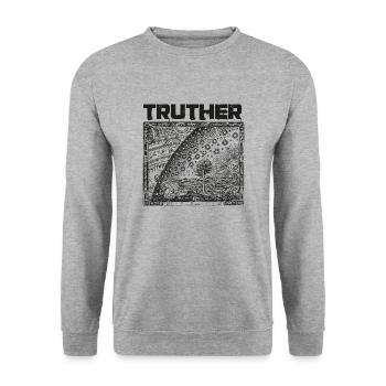 Truther Flammarion Engraving - Unisex Pullover - Weißgrau meliert - Vorne - Alina (178cm) & Michal (187cm)