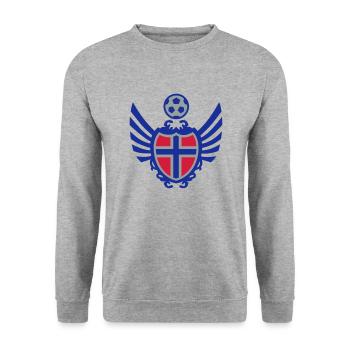 Football Crest (Norway) - Unisex Sweatshirt - salt & pepper - Front - Alina (178cm) & Michal (187cm)