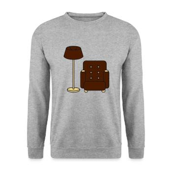 floor_lamp_and_armchair - Unisex Sweatshirt - salt & pepper - Front - Alina (178cm) & Michal (187cm)