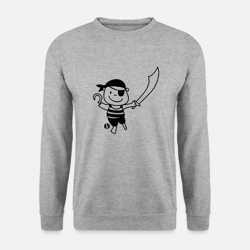 Pirat - Piratenjunge - Pirate - Unisex Pullover - Weißgrau meliert