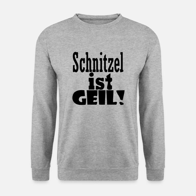 Schnitzel ist geil - Unisex Pullover - Weißgrau meliert