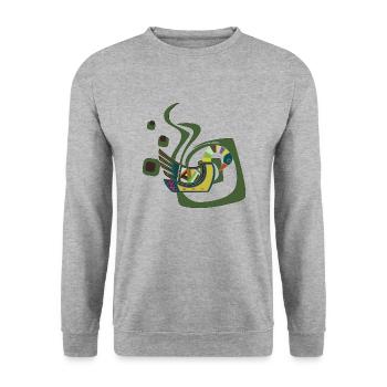 Gans - Unisex Pullover - Weißgrau meliert - Vorne - Alina (178cm) & Michal (187cm)