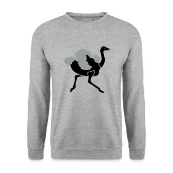 Strauss - Unisex Pullover - Weißgrau meliert - Vorne - Alina (178cm) & Michal (187cm)
