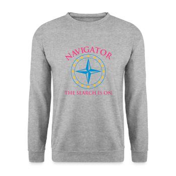 Navigator - Unisex Sweatshirt - salt & pepper - Front - Alina (178cm) & Michal (187cm)