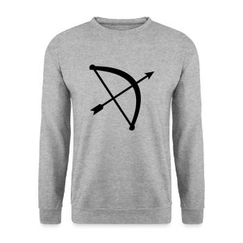 Arrow Bow - Unisex Sweatshirt - salt & pepper - Front - Alina (178cm) & Michal (187cm)