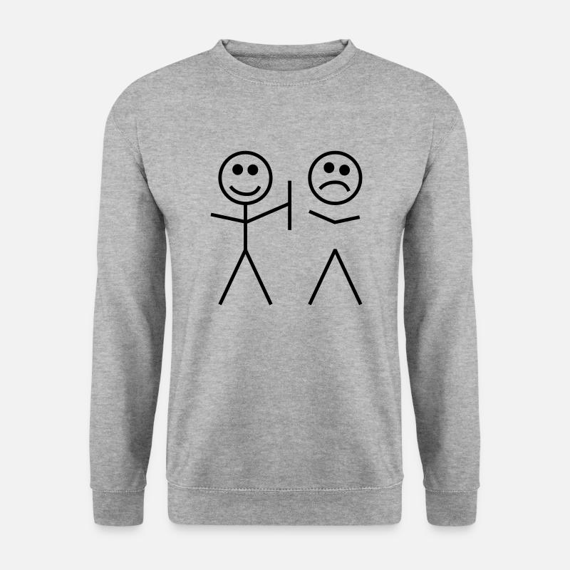 gemeines strichmännchen humor - Unisex Pullover - Weißgrau meliert