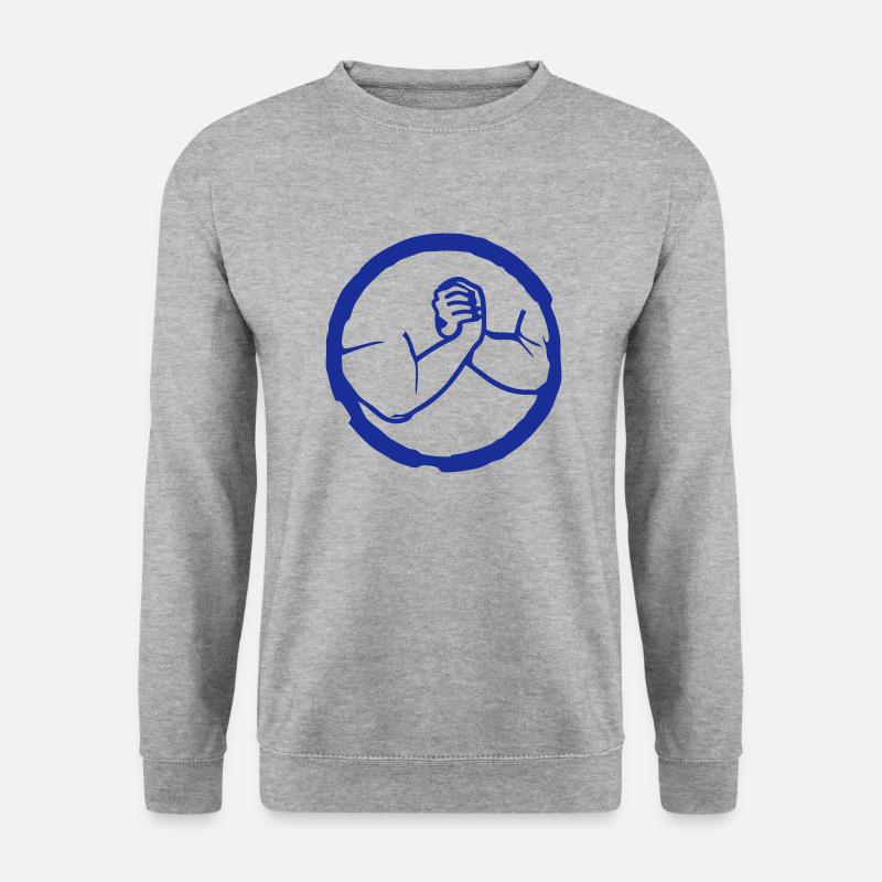 Schmiede-Arm - Unisex Pullover - Weißgrau meliert
