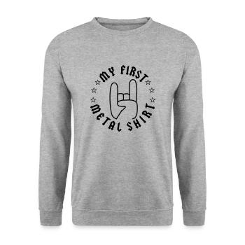 My First Metal Shirt - Unisex Pullover - Weißgrau meliert - Vorne - Alina (178cm) & Michal (187cm)