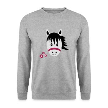 Horse / Pony - Unisex Sweatshirt - salt & pepper - Front - Alina (178cm) & Michal (187cm)