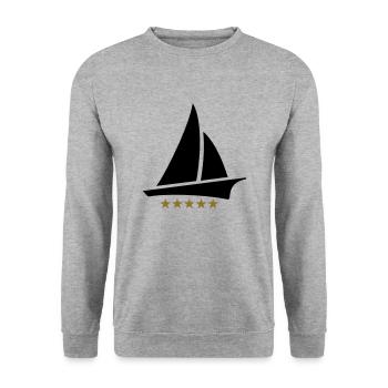 Sailing 5 Stars, Sailor, Boat, Surfing, Sea, five - Unisex Sweatshirt - salt & pepper - Front - Alina (178cm) & Michal (187cm)