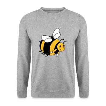 Hummel mit deinen Farben - Unisex Pullover - Weißgrau meliert - Vorne - Alina (178cm) & Michal (187cm)