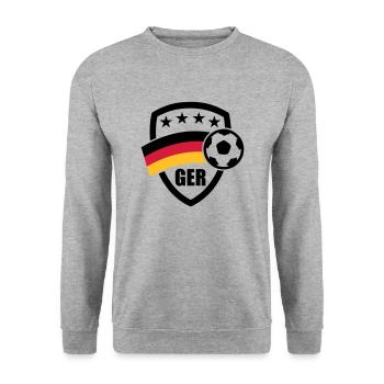 German Football Crest 01 - Unisex Sweatshirt - salt & pepper - Front - Alina (178cm) & Michal (187cm)