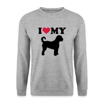Labradoodle - Unisex Pullover - Weißgrau meliert - Vorne - Alina (178cm) & Michal (187cm)