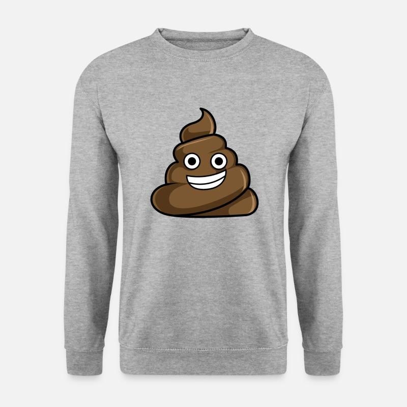 Poop Cartoon - Unisex Pullover - Weißgrau meliert
