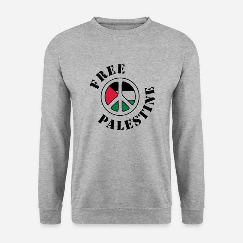 free palestine - Unisex Pullover - Weißgrau meliert