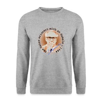 DDR - Heute wie damals 1984 - DIGTAL - Unisex Pullover - Weißgrau meliert - Vorne - Alina (178cm) & Michal (187cm)