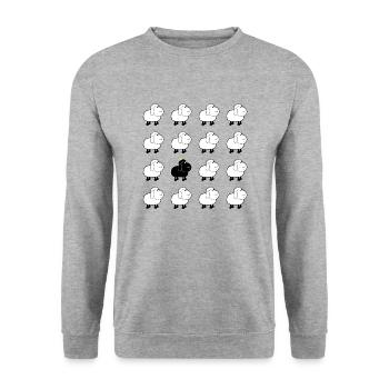 Black sheep -Design par Tonifilm - Sweat-shirt Unisexe - gris chiné - Devant - Alina (178cm) & Michal (187cm)