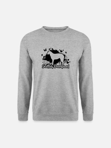 SCOTTISH DEERHOUND Hunde Hund Windhund Wilsigns - Unisex Pullover - Weißgrau meliert