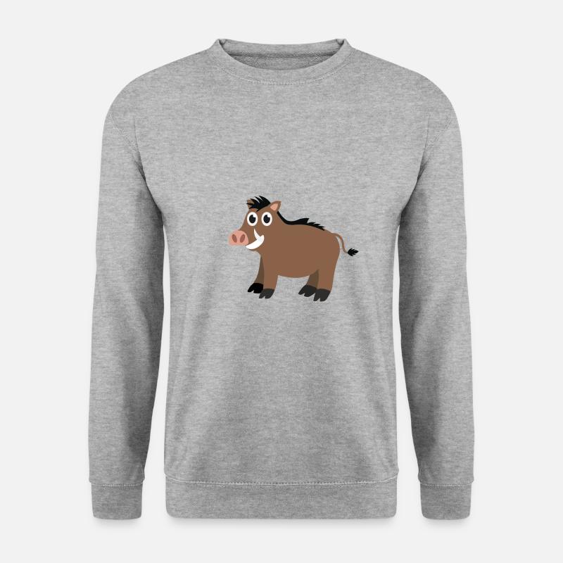 Wildschwein - Unisex Pullover - Weißgrau meliert