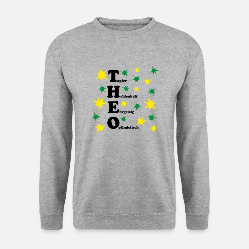 Theo - Unisex Pullover - Weißgrau meliert