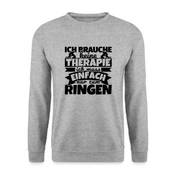 Ringen Geschenke Ringer Sport lustig - Unisex Pullover - Weißgrau meliert - Vorne - Alina (178cm) & Michal (187cm)
