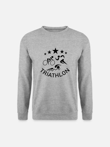 Triathlon Swim Bike Run - Unisex Pullover - Weißgrau meliert