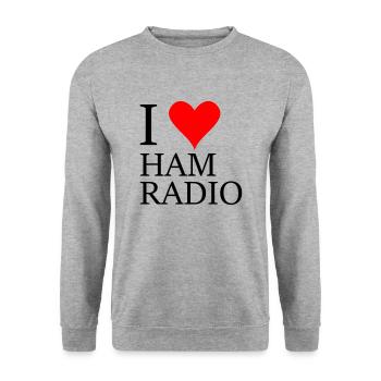 J’adore la radio amateur - Sweat-shirt Unisexe - gris chiné - Devant - Alina (178cm) & Michal (187cm)